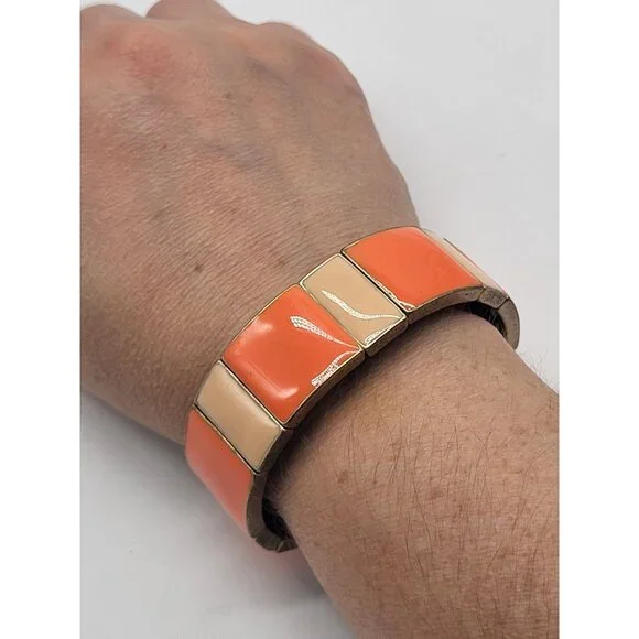 J. Crew Women's Stretch Bracelet Orange Peach - Picture 4 of 6